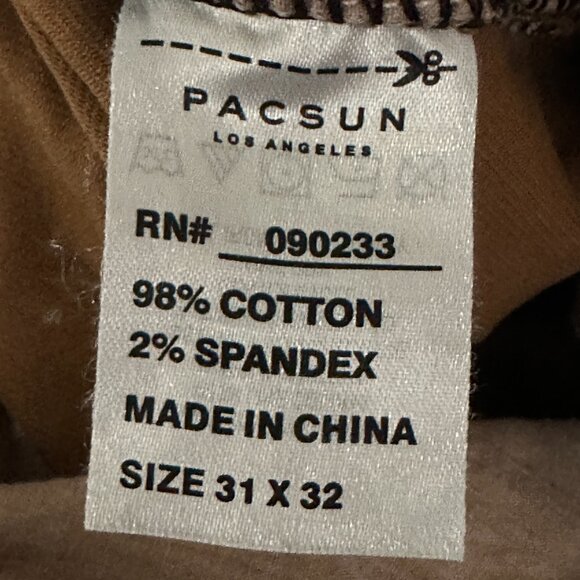 Pacsun Chino Pants Mens 31x32 Brown Los Angeles Skinny Casual Straight T themsto - Picture 16 of 16